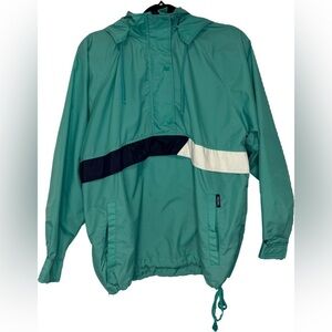 Vintage Teal Men’s Windbreaker Jacket – Size Small